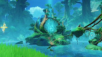 Genshin Impact Fantasy Landscape, video game, Genshin Impact HD wallpaper