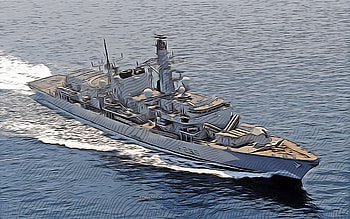 HMS Richmond, F239, , vector art, HMS Richmond drawing, creative art, HMS Richmond art, vector drawing, abstract ships, HMS Richmond F239, Royal Navy HD wallpaper