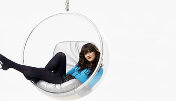 Actress, swing, fun, Zooey Deschanel HD wallpaper