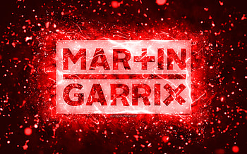 Martin Garrix red logo, , dutch DJs, red neon lights, creative, red abstract background, Martijn Gerard Garritsen, Martin Garrix logo, music stars, Martin Garrix HD wallpaper