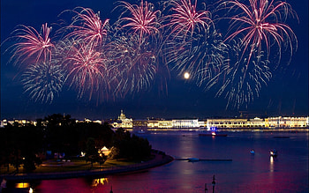 Cities, Night, Salute, Sailboat, Sailfish, St. Petersburg, Saint Petersburg, Scarlet Sails HD wallpaper