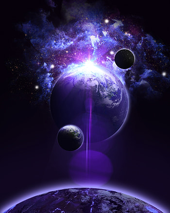 Purple Space, atmosphere, astronaut, graph, planet, earth, stars HD phone wallpaper