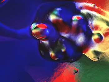 A Globule, rainbow coloured, blob, 3d shape HD wallpaper