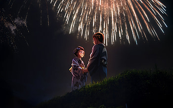 Akaza & Koyuki — Demon Slayer: Kimetsu no Yaiba Firework Night, Anime, Demon Slayer: Kimetsu no Yaiba, Akaza (Demon Slayer: Kimetsu no Yaiba) HD wallpaper