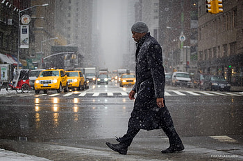 New Yorker, rain, man, car, other, people HD wallpaper