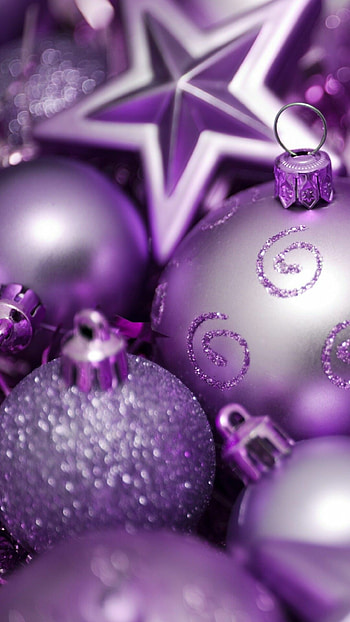 Purple Christmas ornaments, , Rich colors, Elegant decor HD phone wallpaper