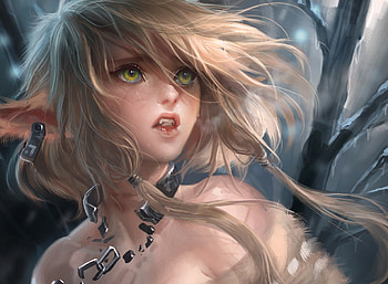 Elves Dark Blonde Glance Fantasy Girls elf | | 136307 | UP HD wallpaper