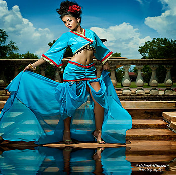SKY BLUE ELEGANCE, elegant, blue, sky, woman HD wallpaper
