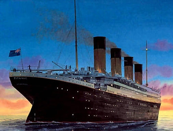 the old ship, titanic, sunset HD wallpaper