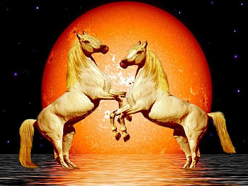 Fire Blast, planets, animals, arabians, space, nature, sun, ocean HD wallpaper
