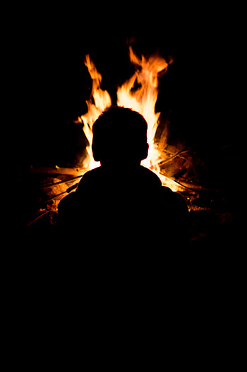Fire, Silhouette, Flame, Human, Person HD phone wallpaper
