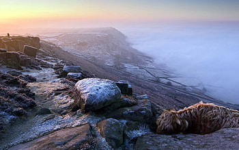 Nature, Stones, Mountain, Fog HD wallpaper