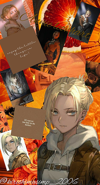 Annie leonhart, orange, aot, cute, anime HD phone wallpaper