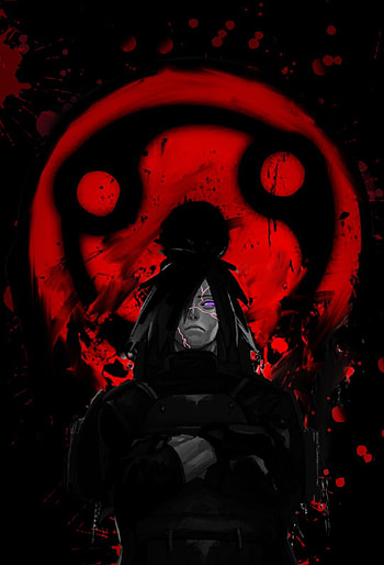 Uchiha madara, red, art HD phone wallpaper