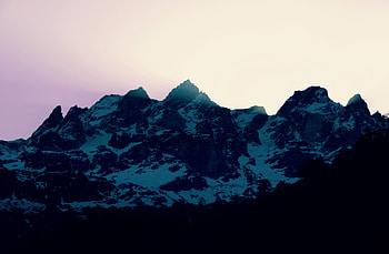 Mountains, peaks, dawn, nature HD wallpaper