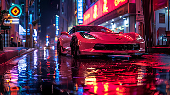 Corvette C7 - white in the night, Chevrolet Corvette, night, city, asian HD wallpaper