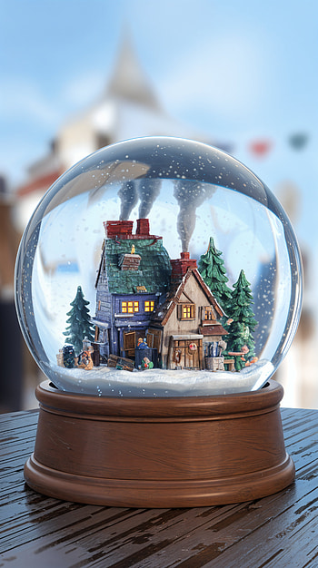 Winter Wonderland: A Cozy Snow Globe for Your , winter scene, landscape HD phone wallpaper
