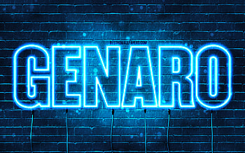 Genaro, , with names, Genaro name, blue neon lights, Genaro Birtay, Happy Birtay Genaro, popular italian male names, with Genaro name HD wallpaper