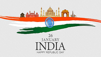 Taj Mahal Red Fort 26th January Indian Republic Day Celebration Flag Creative Republic Day HD wallpaper