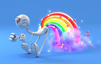 Funny Rainbow art, digital, rainbow, 3d, art, colors HD wallpaper
