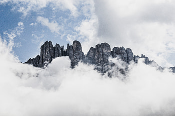 Clouds, mountains, nature HD wallpaper