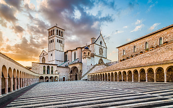 Assisi basilica, Italy church HD wallpaper