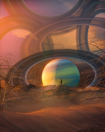Planet, Alien, Silhouette, 3D, Ball, Fantastic, Extraterrestrial HD phone wallpaper