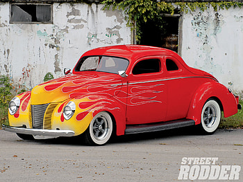 40 Ford Coupe, ford, classic, red, yellow HD wallpaper