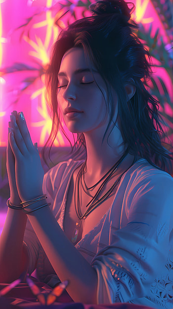 Prayer / meditation 2, prayer, meditation, Faith, woman, portrait HD phone wallpaper