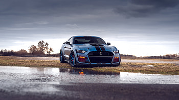 Blue Ford Shelby Gt500 , ford-mustang, shelby, cars, behance HD wallpaper