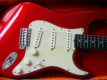 my strat, guitar, red HD wallpaper