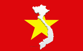 Vietnam map silhouette, Flag of Vietnam, silhouette on the flag, Vietnam, 3d Vietnam map silhouette, Vietnam flag, Vietnam 3d map HD wallpaper