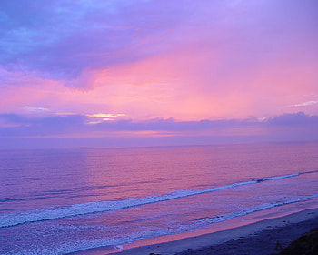 Solar Beach, blue, pink, sky, nature, water, beach HD wallpaper