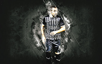 Santi Cazorla, Al Sadd SC, Spanish footballer, midfielder, Qatar, soccer, gray stone background HD wallpaper