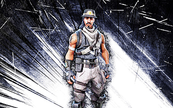 Infiltrator, grunge art, Fortnite Battle Royale, Fortnite characters, blue abstract rays, Infiltrator Skin, Fortnite, Infiltrator Fortnite HD wallpaper