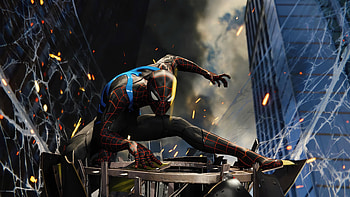 Spider-Man, Blue and black suit HD wallpaper