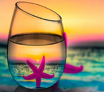 Simply beauty, Beach, Glass, Starfish, Sea HD wallpaper