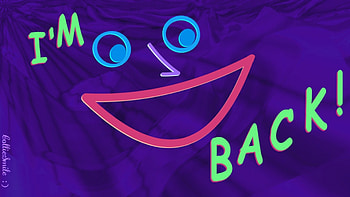 I'm BACK! :D :D :D, 1augh, purple, graffiti, violet, smile, face, happy HD wallpaper