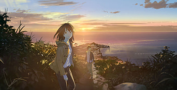 Anime, Original, Ocean, Sunlight HD wallpaper