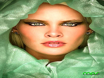 SO SOFT, sheer, green, soft, face, cover, female HD wallpaper