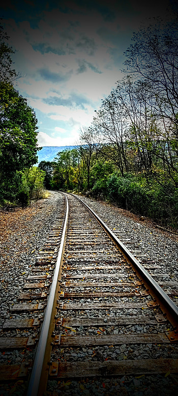 Rail tracks, , scenery HD phone wallpaper