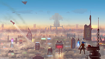 Above The Clouds Scifi , artist, artwork, digital-art, deviantart, scifi HD wallpaper