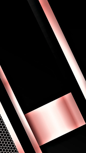 rose gold lines simple, digital, amoled, material, neon, design, black, geometric, rosegold, mesh, smooth HD phone wallpaper