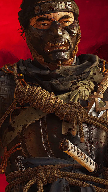ghost of tsushima, red HD phone wallpaper