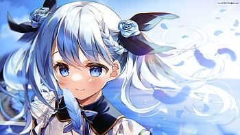 Blue Eyes Anime Girl With Feather School Uniform Anime Girl HD wallpaper