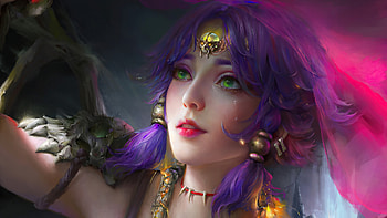 Sheherazade, digital, art, colors, princess, hair HD wallpaper