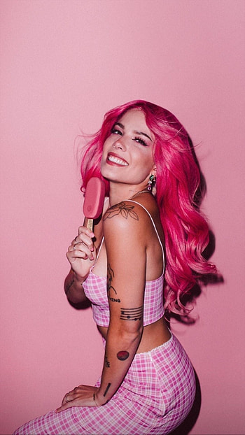 Halsey, Violeti Frangipane, hoot, Halsey hair HD phone wallpaper