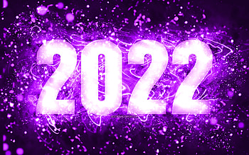 Happy New Year 2022, violet neon lights, 2022 concepts, 2022 new year, 2022 on violet background, 2022 year digits, 2022 violet digits HD wallpaper