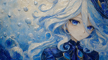 Furina — Ocean Empress | Furina (Genshin Impact) Ultra | Azure Tide: Furina, Anime Girl, Blue Hair, Blue Eyes, Portrait HD wallpaper