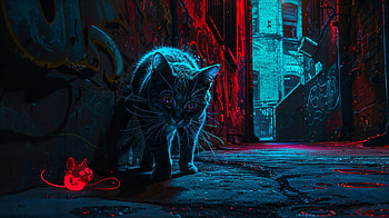 Cat & mouse HD wallpaper
